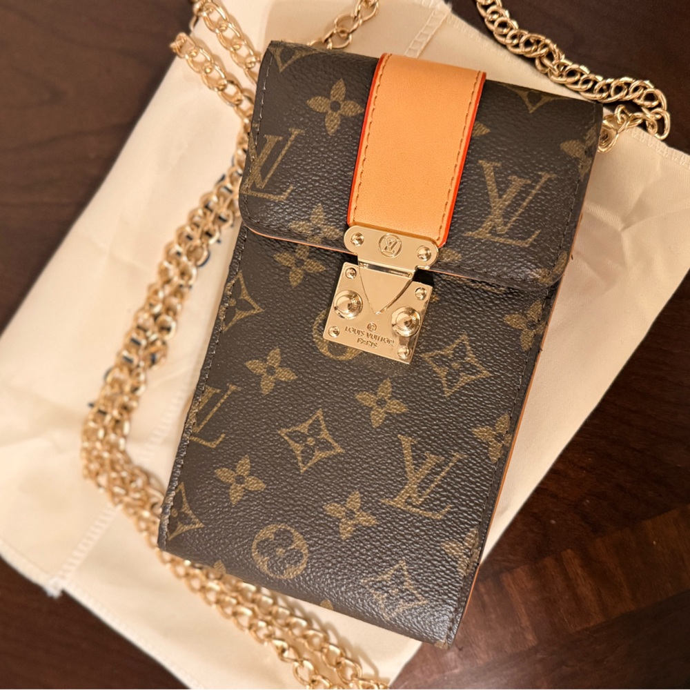 Faux Designer Monogram Crossbody Bag